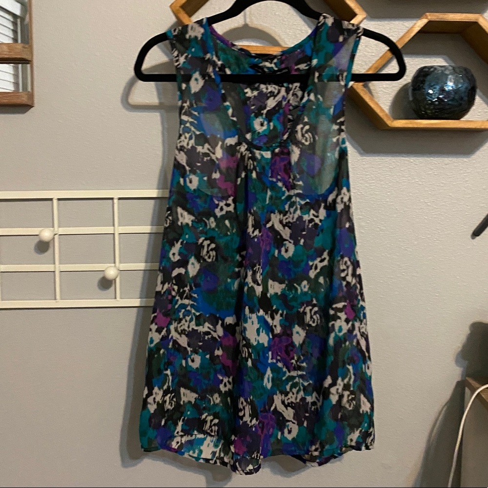 Ali & Kris Colorful Semi-sheer Racerback Tank - Picture 1 of 5